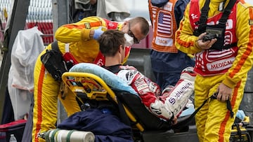 Sergio Garc&iacute;a tras su ca&iacute;da en Austin.