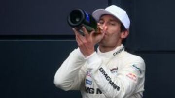 Webber, en el podio de Silverstone.