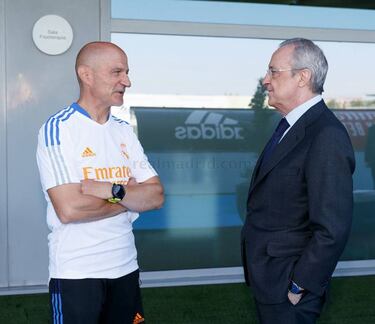 Sesión doble para el Real Madrid con la visita de Florentino incluida