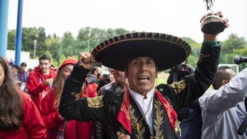 Foto durante el primer entrenamiento de la Selección Mexicana de Futbol en Rusia, desde las instalaciones del Dynamo de Kiev.
