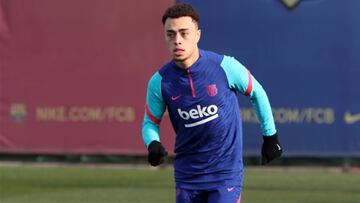 Sergiño Dest durante el entrenamiento de hoy