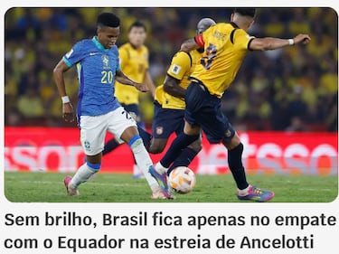 ¡°Pobreza ofensiva¡± en el debut de Ancelotti con Brasil