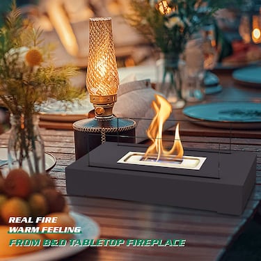 Esta chimenea portátil no genera humo ni ceniza y es ideal para interiores y exteriores