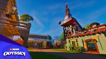 lego fortnite odyssey pueblo cazatormentas