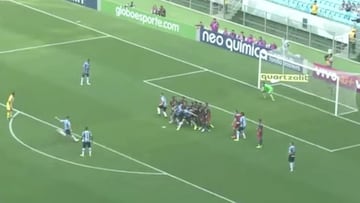 Brazilian player blasts free-kick registered at almost 120km/h