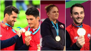 Las tres medallas de oro para Chile.