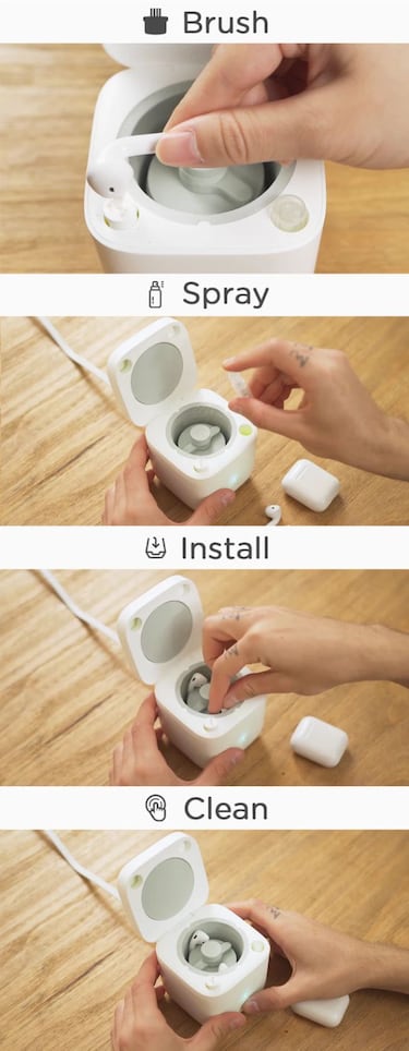 Una máquina para limpiar los AirPods, el último éxito en Kickstarter