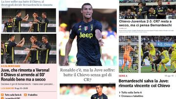 La prensa italiana analiza el debut de Cristiano Ronaldo en la Serie A.