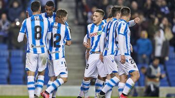 La Real Sociedad, durante un partido.