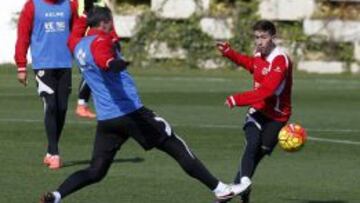 Embarba, durante un entrenamiento.