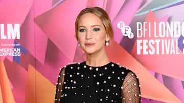 LONDON, ENGLAND - OCTOBER 08: Jennifer Lawrence attends the "Causeway" European premiere during the 66th BFI London Film Festival at the BFI Southbank on October 08, 2022 in London, England. (Photo by Dave J Hogan/Getty Images)