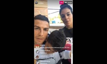 Cristiano Ronaldo y toda su familia, en el directo de Instagram