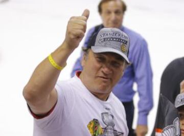 El actor y fan de los Chicago Blackhawks Jim Belushi.