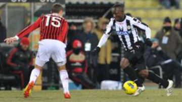 Pablo Armero ya enfrent&oacute; al Milan con la camiseta de Udinese: fue el 11 de febrero de 2012 (derrota 1-2 en casa).