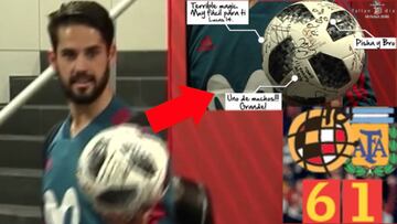 "Preocupao", "Mete alguna"... las dedicatorias en el balón a Isco