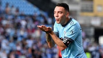 Iago Aspas celebra su segundo gol ante el Alavés.