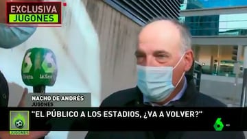 Tebas pone fecha a la inminente vuelta del público a los estadios