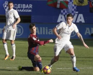 James Rodríguez marcó el tercer tanto en el triunfo del Real Madrid 1-4, ante el Eibar, por la fecha 26 de la Liga de España.