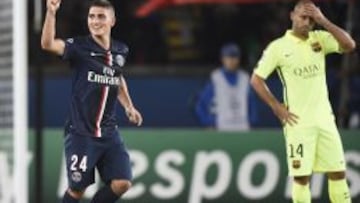 Verratti, en el partido ante el Barcelona.