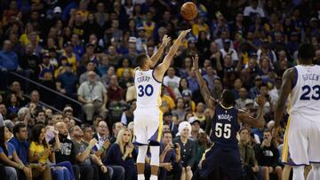 Tras un 0/10, así batió Curry el récord de triples en un partido