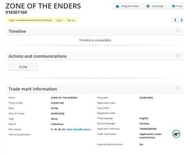 Konami registra la marca Zone of the Enders en Europa y Japón