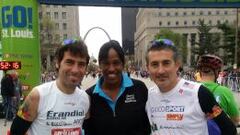 Salvador y Conde, con Jackie Joyner-Kersee