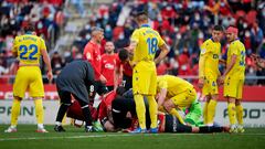 MALLORCA, SPAIN - FEBRUARY 05: Angel Luis Rodriguez of RCD Mallorca lies over the pitch during the LaLiga Santander match between RCD Mallorca and Cadiz CF at Estadio de Son Moix on February 05, 2022 in Mallorca, Spain. (Photo by Cristian Trujillo/Quality Sport Images/Getty Images)