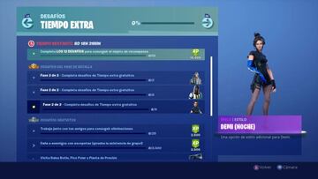 Desbloqueamos el estilo Demi (Noche) al llegar al nivel 87 del Pase de Batalla, y completar 9 desaf&iacute;os de Tiempo Extra