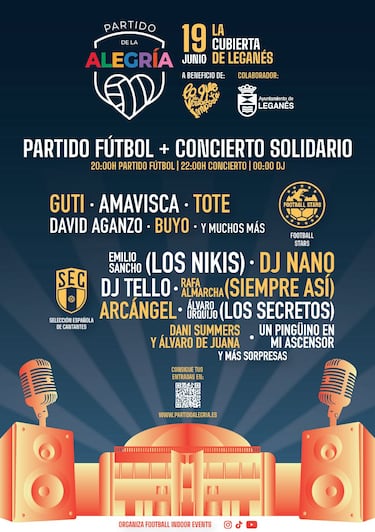 Partido de la Alegría: cuándo es, dónde y cómo se consiguen entradas para ver a Guti o Álvaro Soler