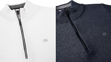 Jerséis de punto de media cremallera de Calvin Klein fabricados en algodón y acrílico para hombre