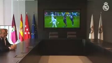Esto es una joya: Las caras de Florentino y Modric viendo cómo ‘se cargaban’ al PSG
