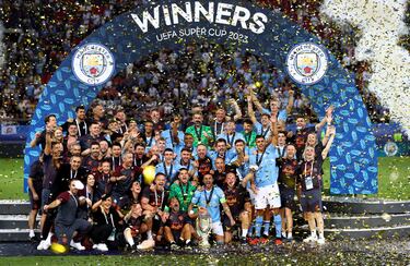 El Manchester City, campeón de la Supercopa de Europa por primera vez en su historia.