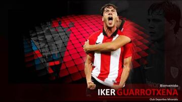 As¨ª da la bienvenida el Mirand¨¦s a iker Guarrotxena.