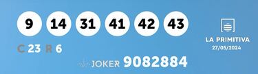La Primitiva: comprobar los resultados del sorteo de hoy, lunes 27 de mayo