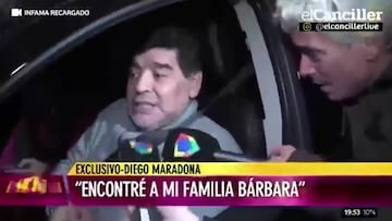 Maradona da una entrevista en estado inconvenientie