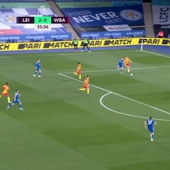 El regate en carrera de Vardy en el 3-0 del Leicester al West Brom