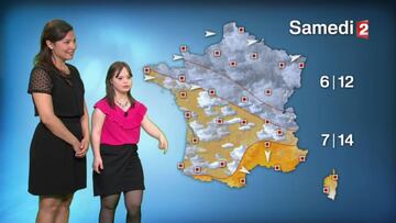Mélanie Segard, una joven francesa de 21 años con síndrome de Down, presentando el tiempo en France 2 gracias al apoyo de una campaña viral.