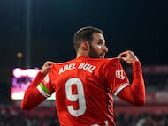 El delantero del Girona, Abel Ruiz