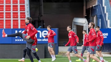 Catena, que no estará en Mallorca, durante el entreno de hoy.