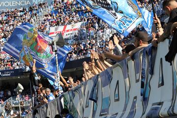 La afición del Málaga, en La Rosaleda.