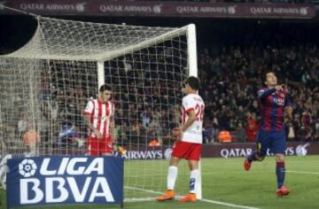4-0. Luis Suárez celebró el cuarto tanto.