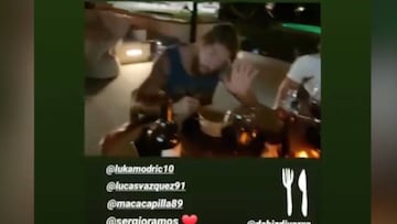 Pilar Rubio muestra la cena de Ramos, Modric y Lucas