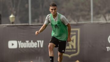 Eduard Atuesta durante un entrenamiento con Los Ángeles FC.