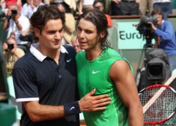 Rafa Nadal en Roland Garros de 2008, ganó a Roger Federer por 6-1, 6-3, 6-0.