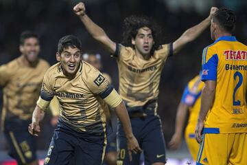 El paraguayo tuvo pocos minutos en el torneo con los Pumas, sin embargo, tuvo su momento de gloria al empatar la final frente a Tigres y mandar el encuentro a tiempos extras. A la postre perderían en penales pero ese gol la afición auriazul lo gritó como nunca.