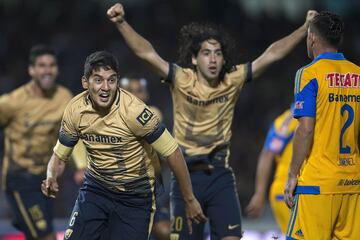 El paraguayo tuvo pocos minutos en el torneo con los Pumas, sin embargo, tuvo su momento de gloria al empatar la final frente a Tigres y mandar el encuentro a tiempos extras. A la postre perderían en penales pero ese gol la afición auriazul lo gritó como nunca.