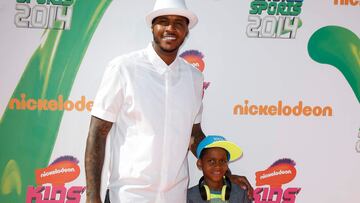 Carmelo y su hijo, en 2014.