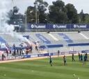 La afición del Sabadell empuja a su equipo en la previa al Mallorca