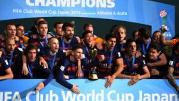 El Barça, celebrando el Mundial de clubes.