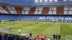 Entrenamiento del Atl&eacute;tico de Madrid en el Vicente Calder&oacute;n.